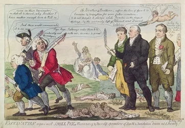 Impfung gegen Pocken oder Söldnerische und gnadenlose Verbreiter von Tod und Verwüstung aus der Gesellschaft vertrieben!, 1808